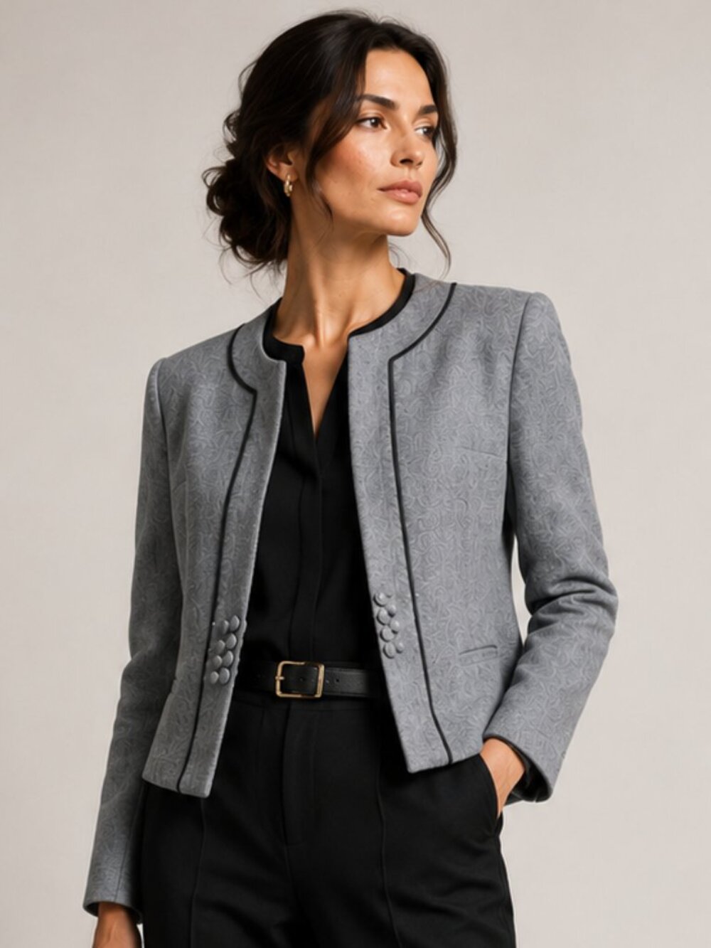 JACOB CROWLEY | Vintage Grey Short Wool Jacket – Women’s Size 10